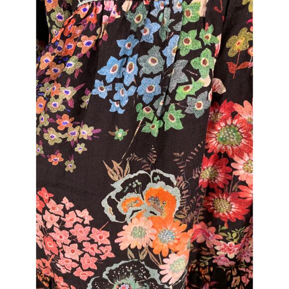 Ted Baker Hendria Ruffle-Trim Mini Dress Womens Size 4 Ted Size 1 Black Floral - Picture 6 of 14